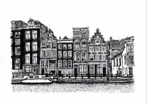 FLDAMS2336 Amstel Amsterdam Fine Line Drawing