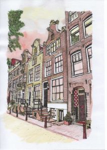 ACRAMS23173 Jorden Area Amsterdam Acryl Watercolor Painting