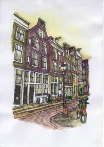 ACRAMS23125 Jorden Area Amsterdam Acryl Watercolor Painting